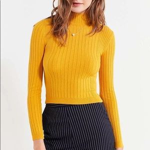 urban outfitters mustard yellow turtleneck top
